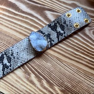 NWT Leather Geode Snap Bracelet